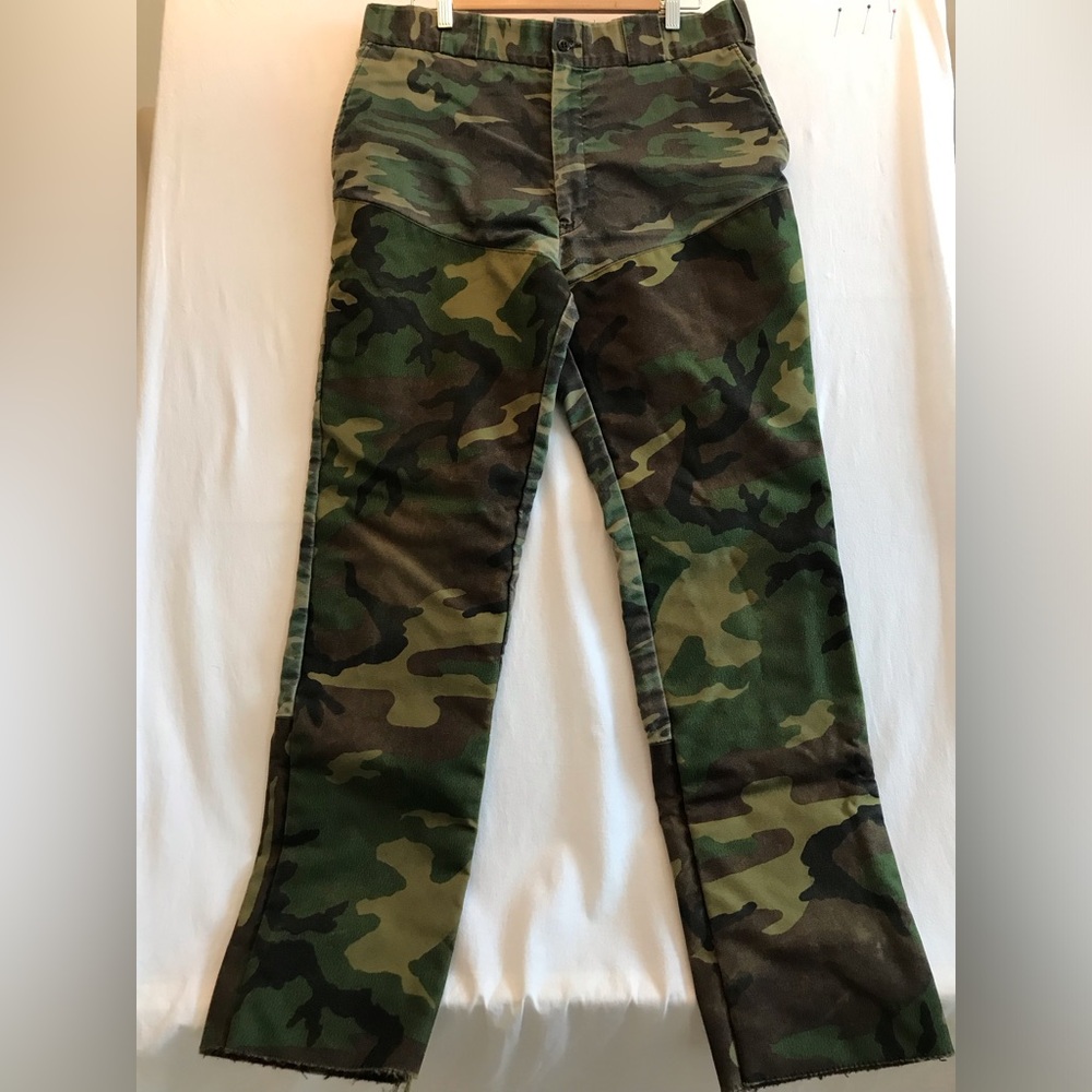 Vintage Cabela's Camo Plaid Flannel Lined Pants 36x33 Cordura Nylon Water Repel